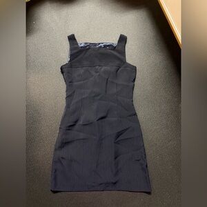 Black and White striped Mini Dress